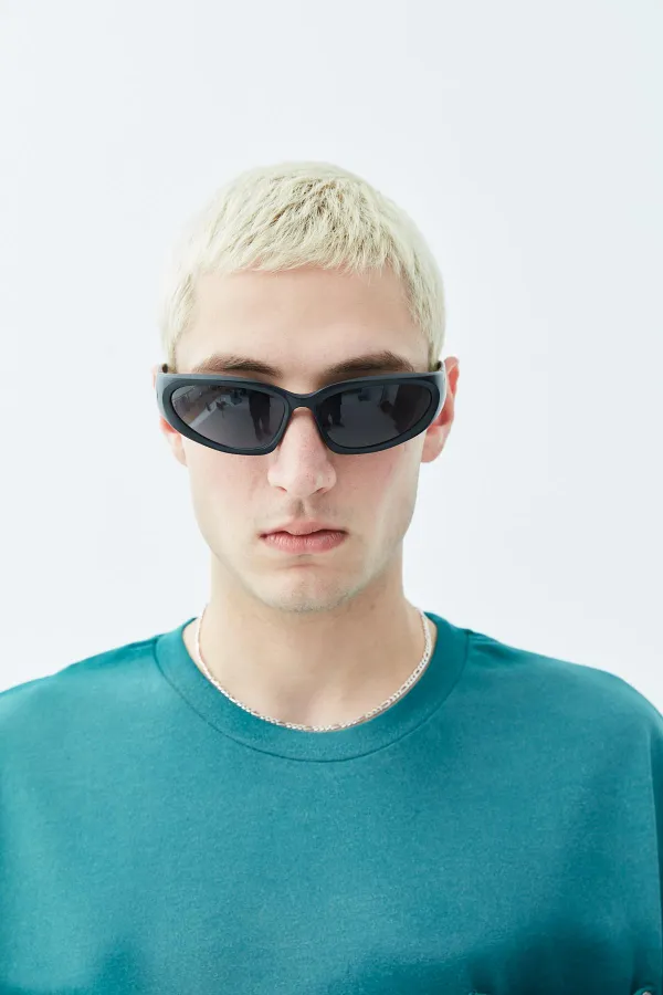 Yıkamalı Cep Detaylı Oversize Tişört Petrol