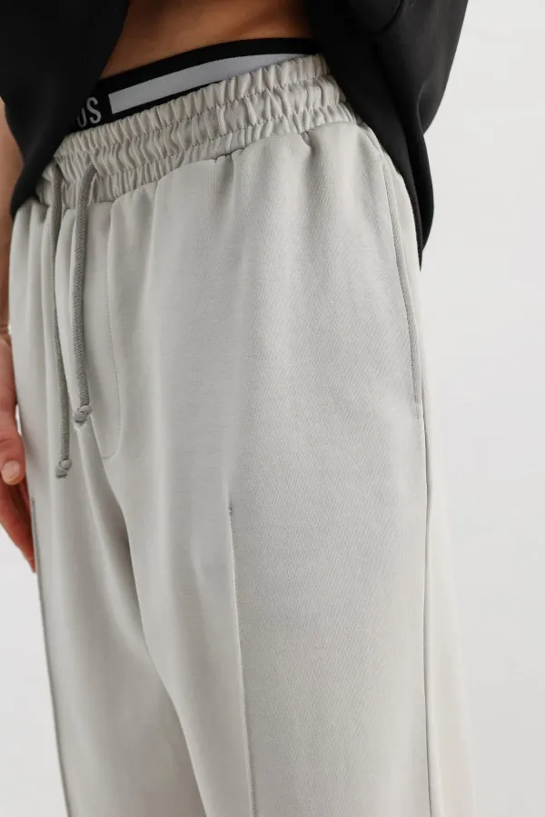 Baggy Fit Eşofman Alt Ice Grı