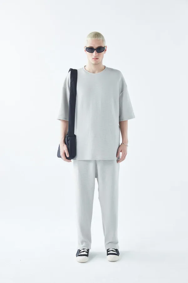 Ensemble de survêtement oversize en maille basique grise