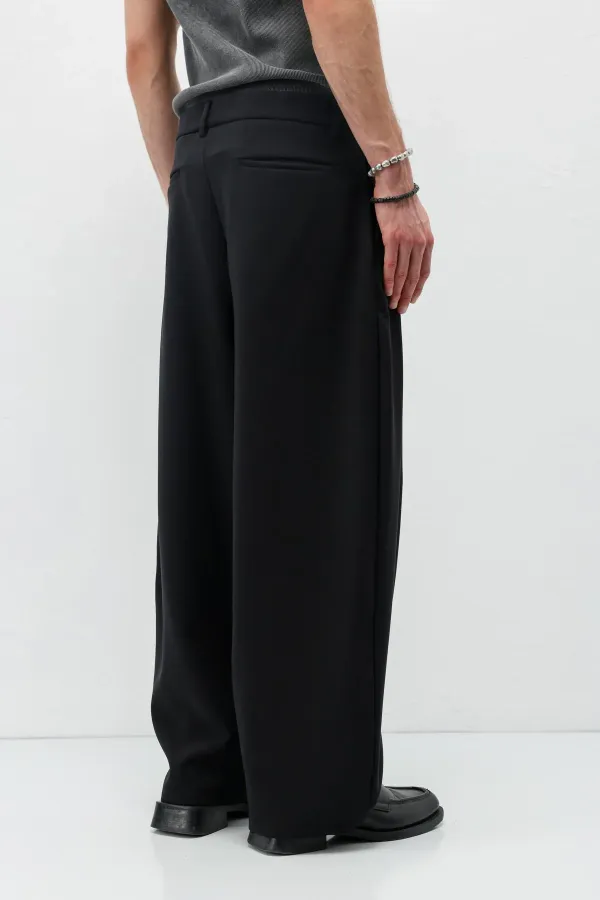 Barrel Fit Tailored Pantolon Siyah