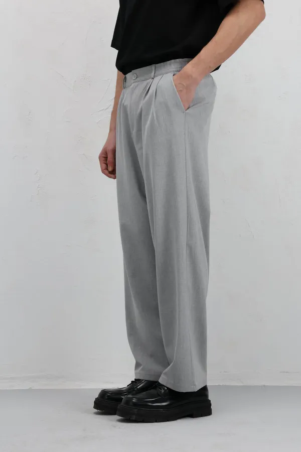 Baggy Fit Kumaş Pantolon Gri