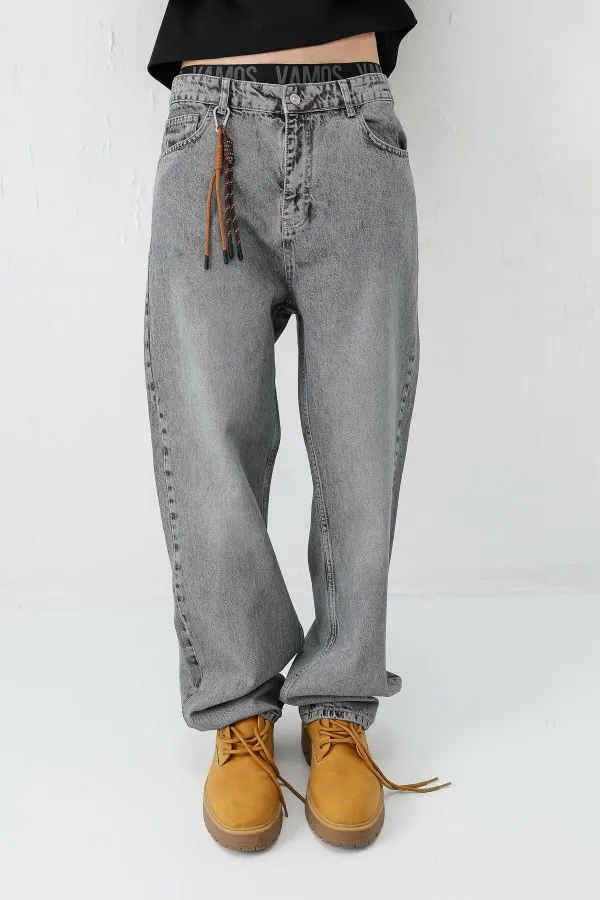 Baggy Fit Jean Gri