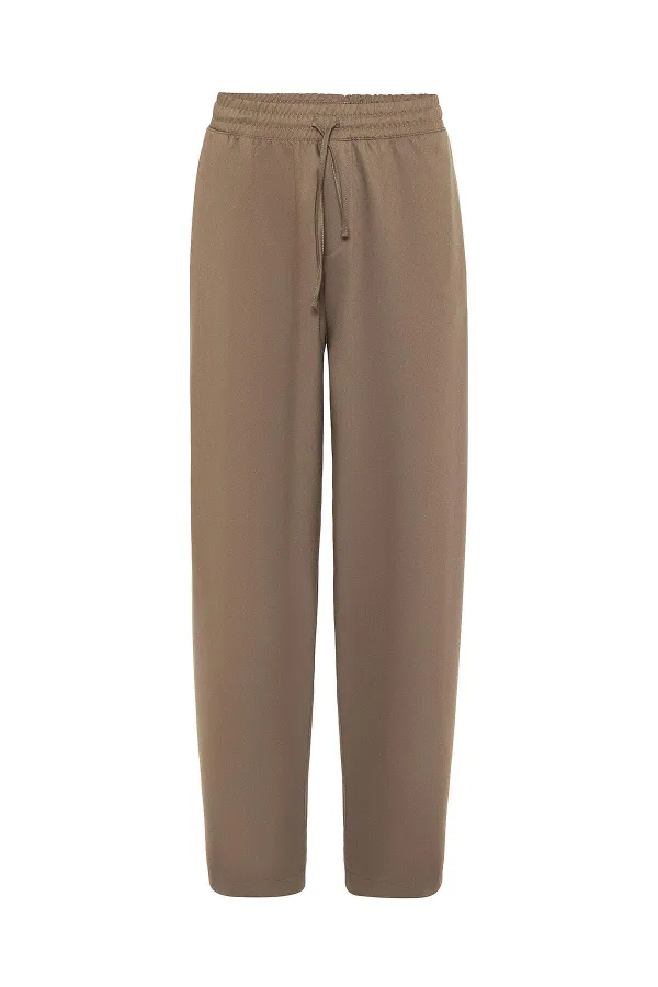 Bel Lastikli Baggy Pantolon Vizon