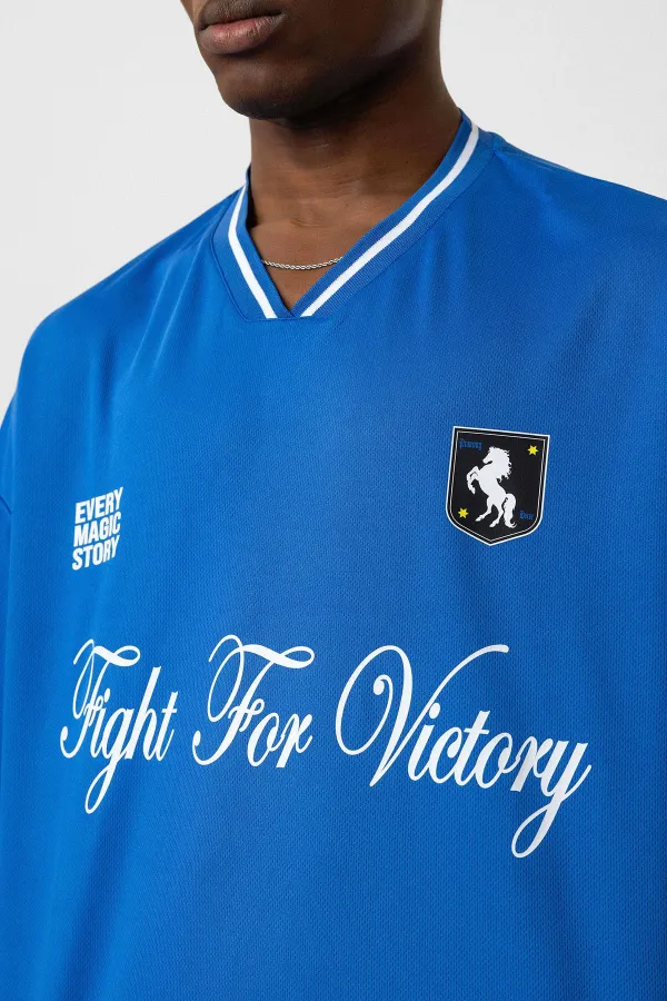 Baskılı Oversize Forma Tişört Saks