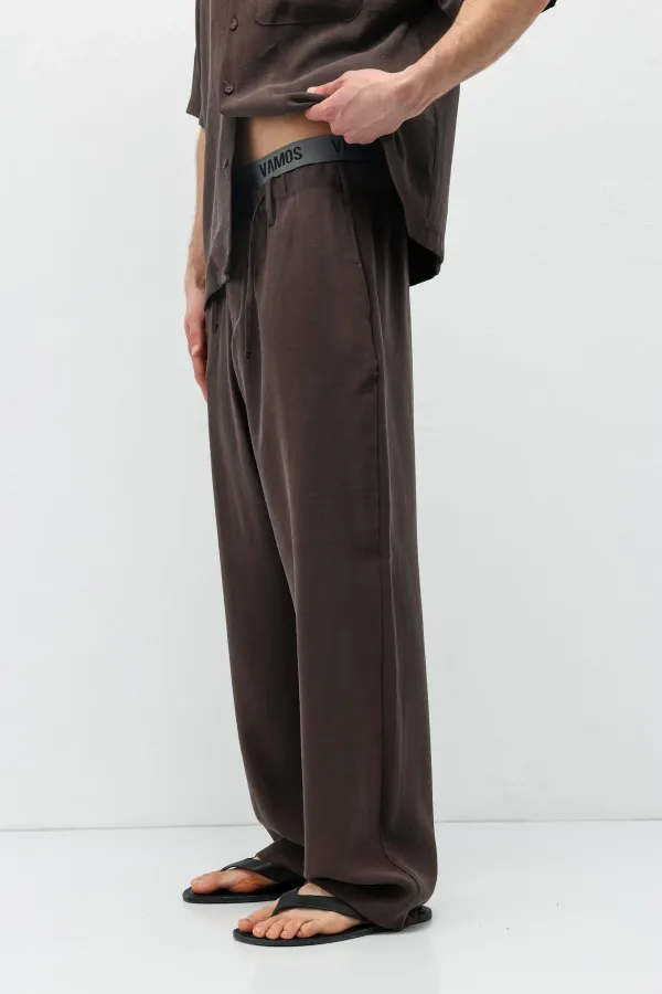 Ensemble Relax Fit en mélange modal couleur café