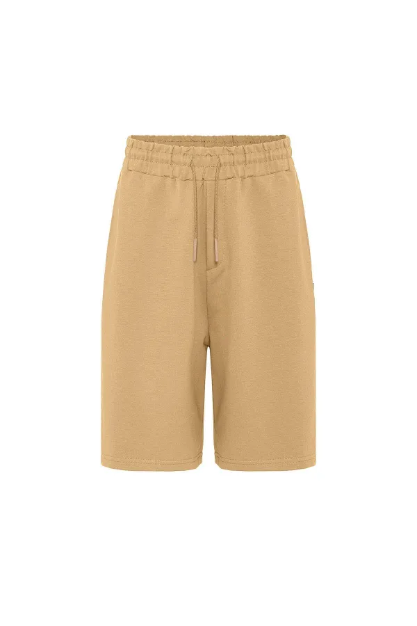 Basic Oversize Şort Takım Hardal