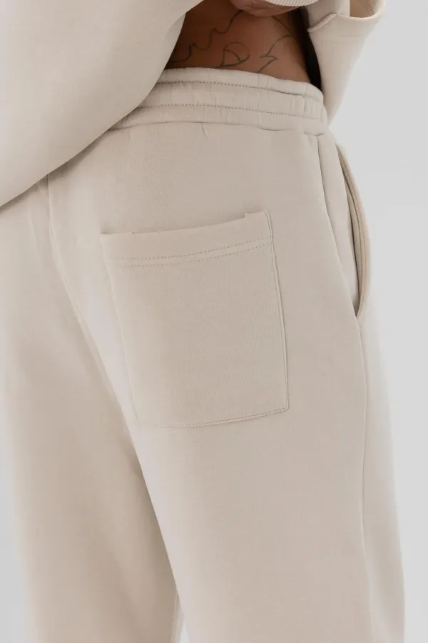 Basic Paça Lastikli Eşofman Alt Taş