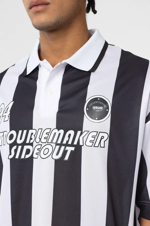 Oversize Polo Yaka Forma Tişört Siyah