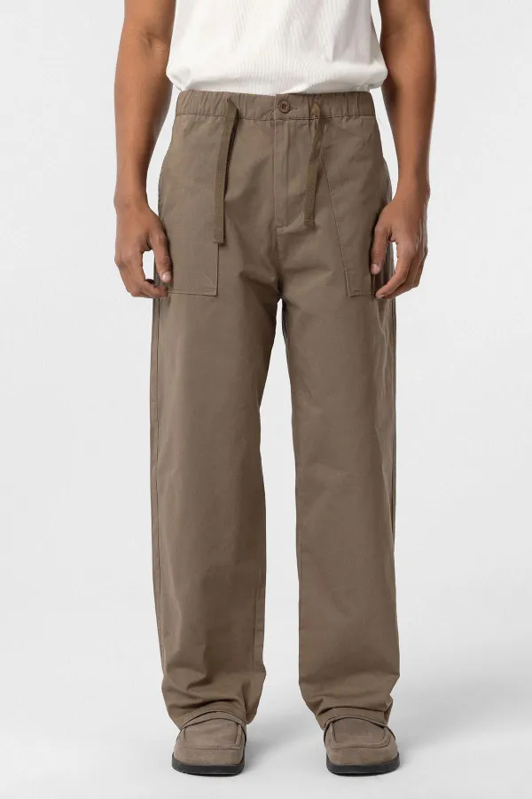 Baggy Fit Gabardine Trousers, Mink