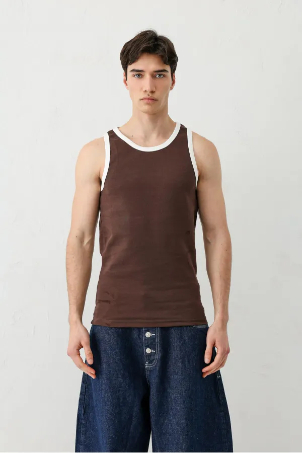 Oversize Tank Top, Brown