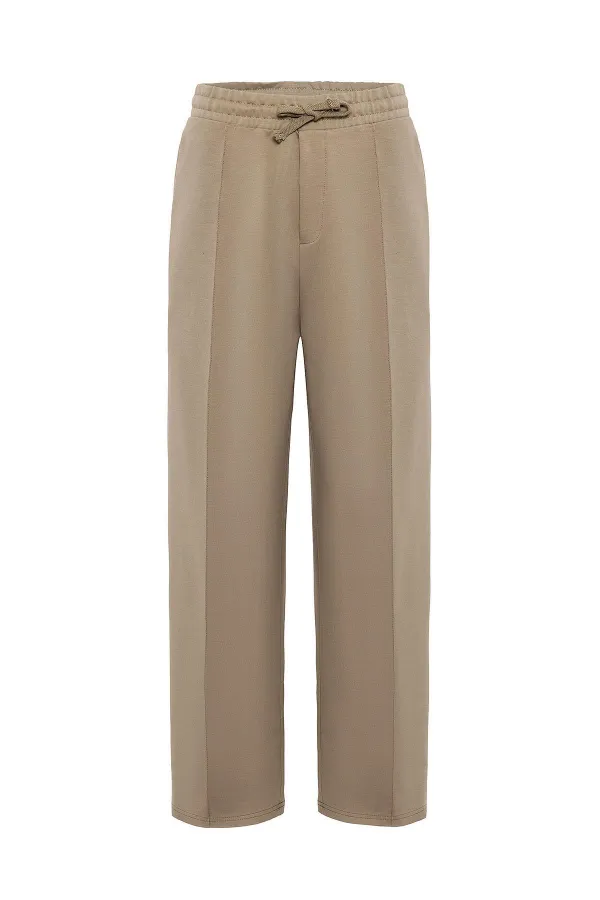 Oversize Sweatpants with Stitching Detail, Mink Color