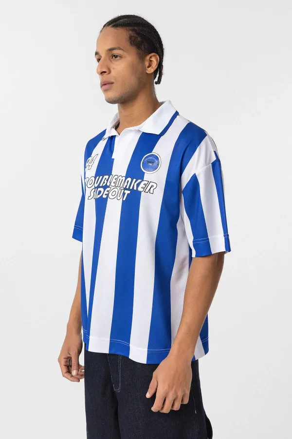 T-shirt oversize à col polo (bleu marine)