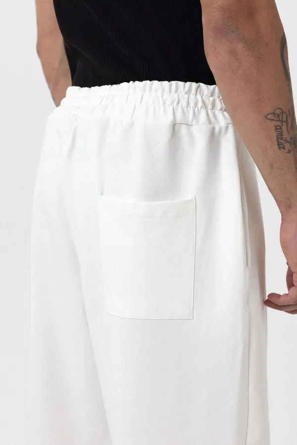 Paça Lastikli Basic Oversize Eşofman Takımı Ekru