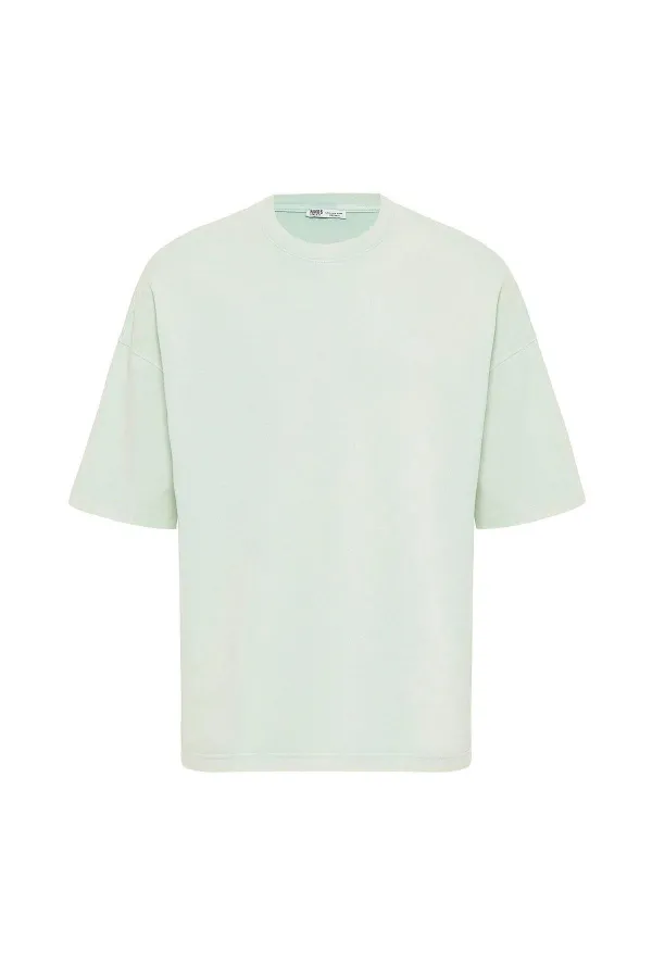 Yıkamalı Oversize Tişört Mint
