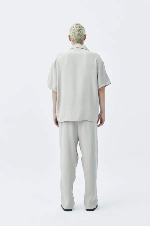 Basıc Oversize Keten Takım Bej