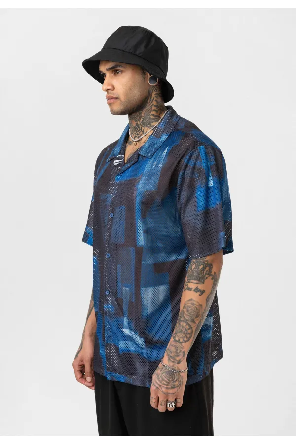 Patterned Corduroy Oversize Shirt Pattern-12