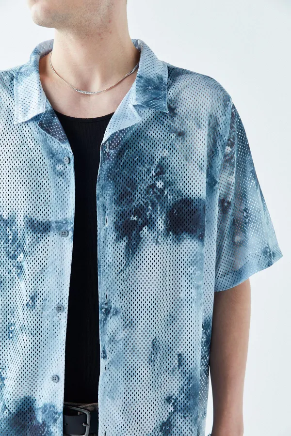 Patterned Corduroy Oversize Shirt Pattern-7