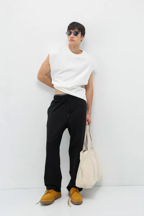 Basic Bel Lastikli  Eşofman Alt Siyah