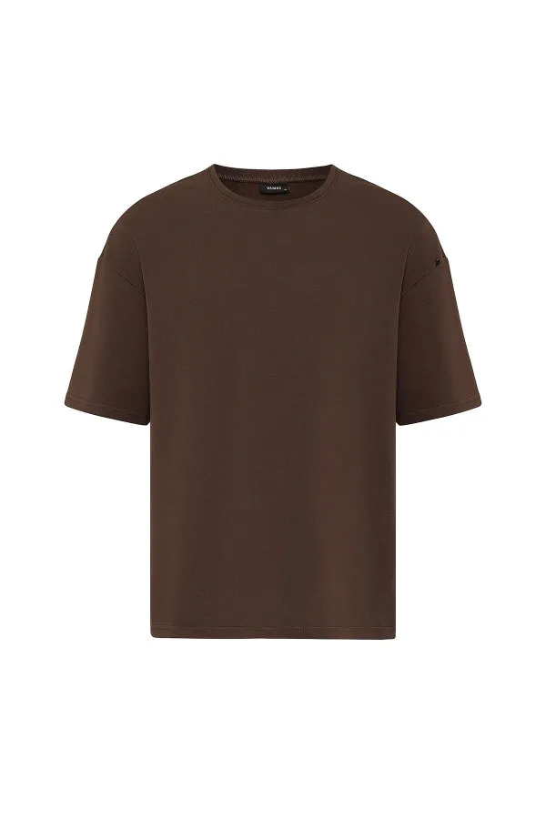 Basic Oversize Şort Takım Kahve