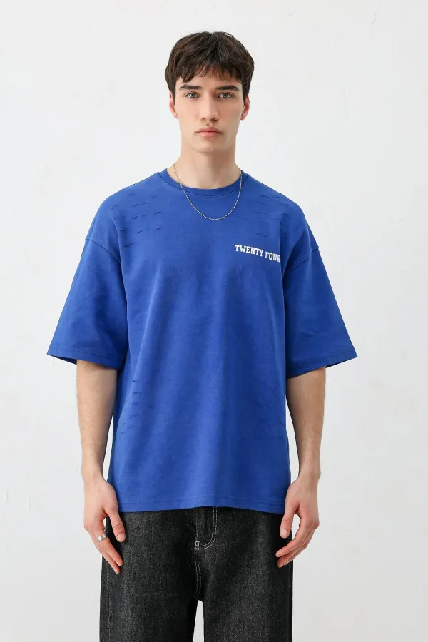 T-shirt oversize imprimé (bleu marine)