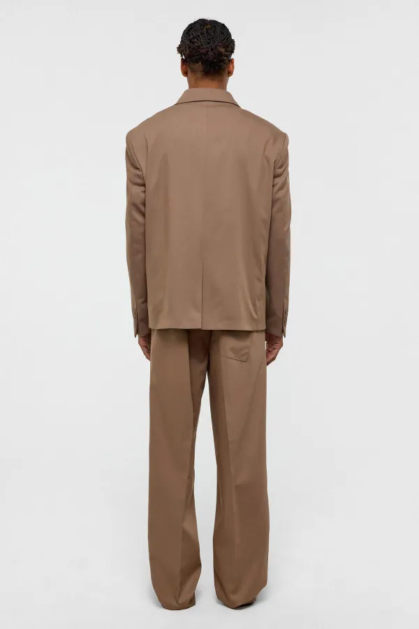 Tek Düğme Oversize Takım Elbise Vizon