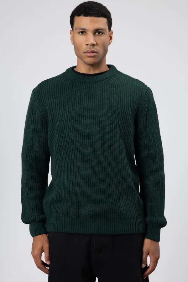 Bisiklet Yaka Oversize Triko Kazak Nefti