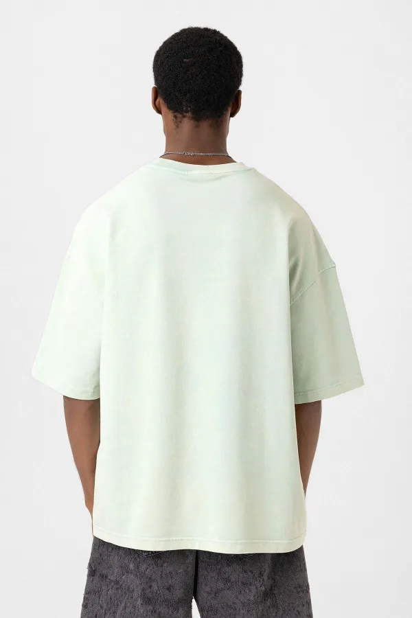 Yıkamalı Oversize Tişört Mint