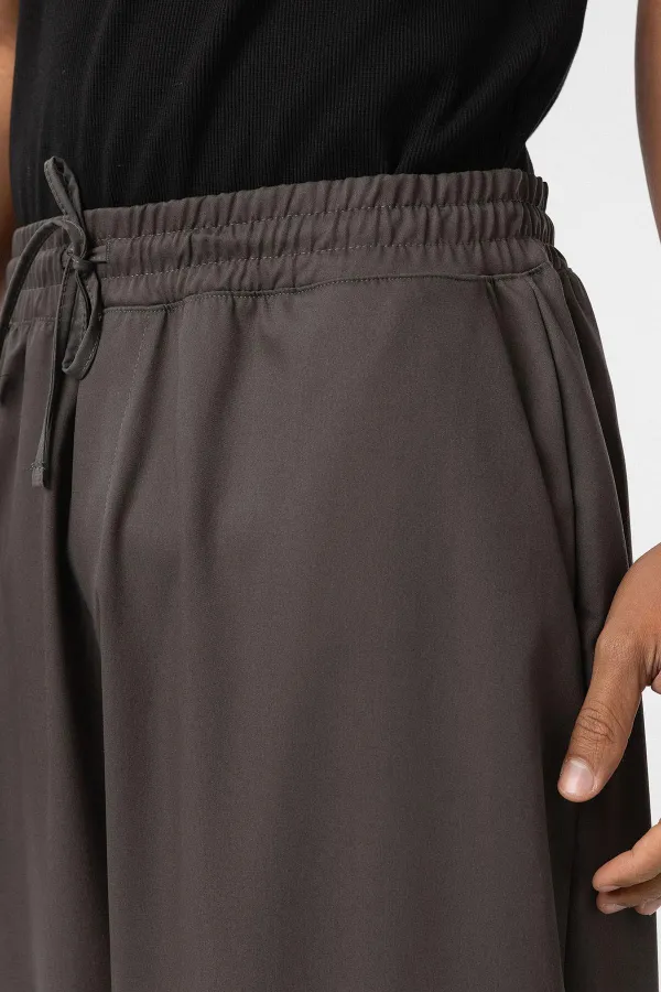 Bel Lastikli Baggy Pantolon Füme