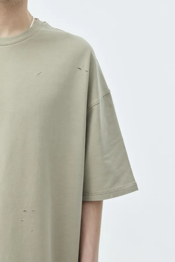 Delik Detaylı Oversize Eşofman Takım Vizon