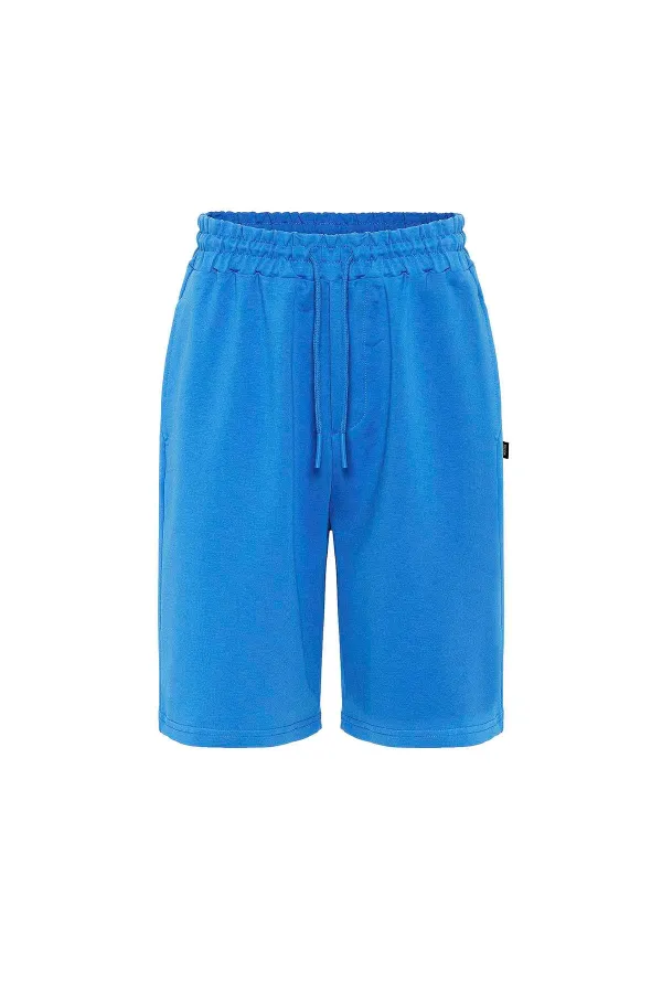 Basic Oversize Şort Takım Mavi