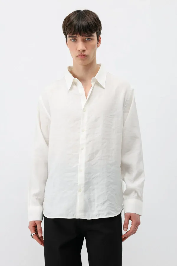 Chemise oversize en modal, écru