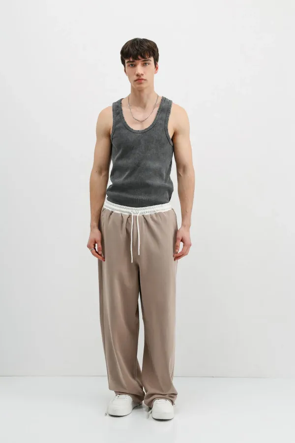 Baggy Fit Eşofman Alt Vizon