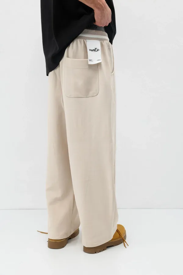 Bağcıklı Baggy Fit Eşofman Alt Taş