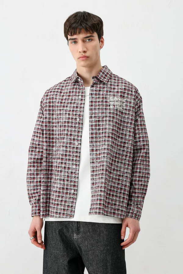 Uzun Kollu Kareli Gömlek Siyah