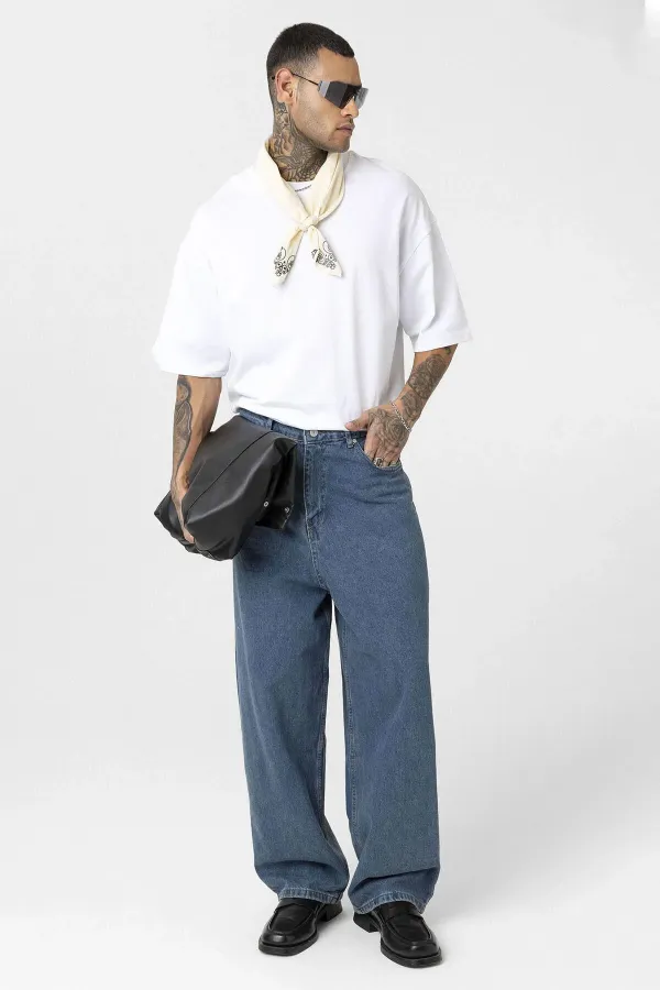 Super Baggy Fit Jean Destroyed Denim