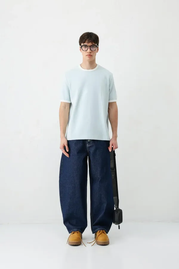 Kısa Kollu Regular Fit Tişört Bebe Mavi