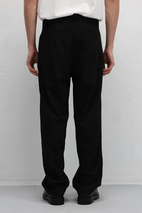 Baggy Fit Kumaş Pantolon Siyah