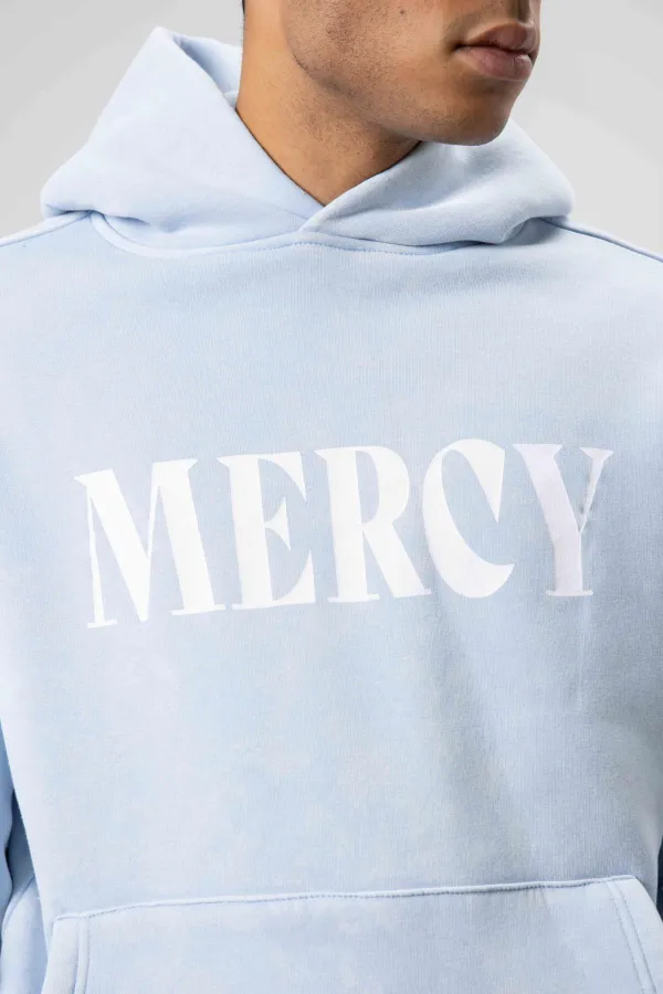 Card Detail Washed Oversize Sweatshirt Baby Blue