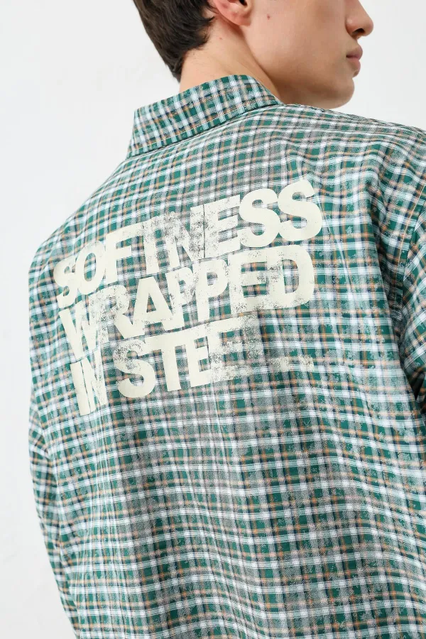 Uzun Kollu Kareli Gömlek Nefti