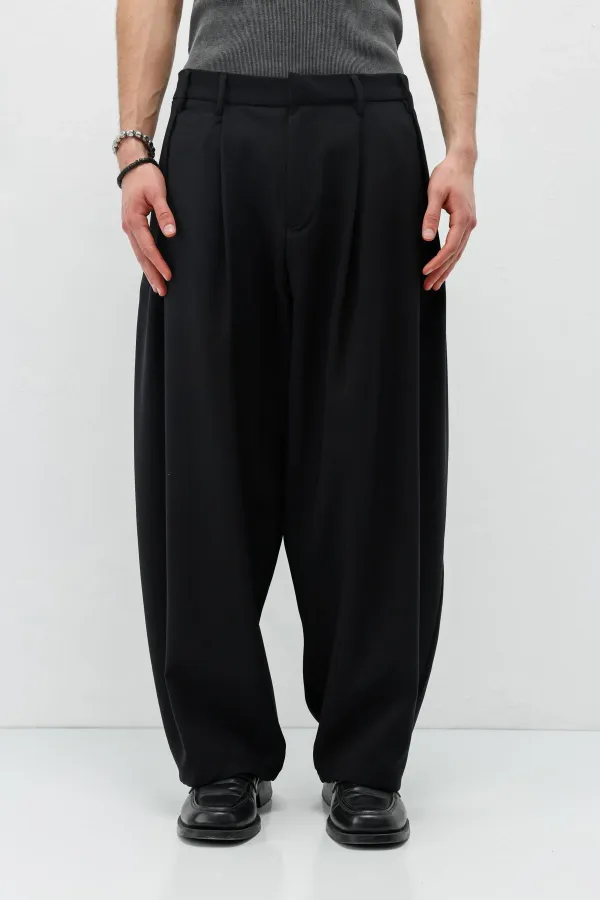 Barrel Fit Tailored Pantolon Siyah