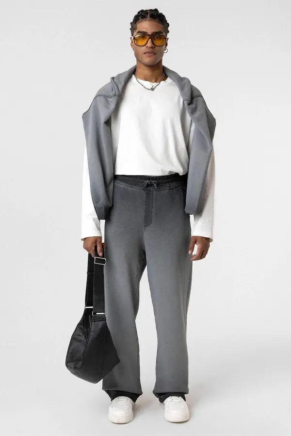 Washed Gradient Oversize Sweatpants Black