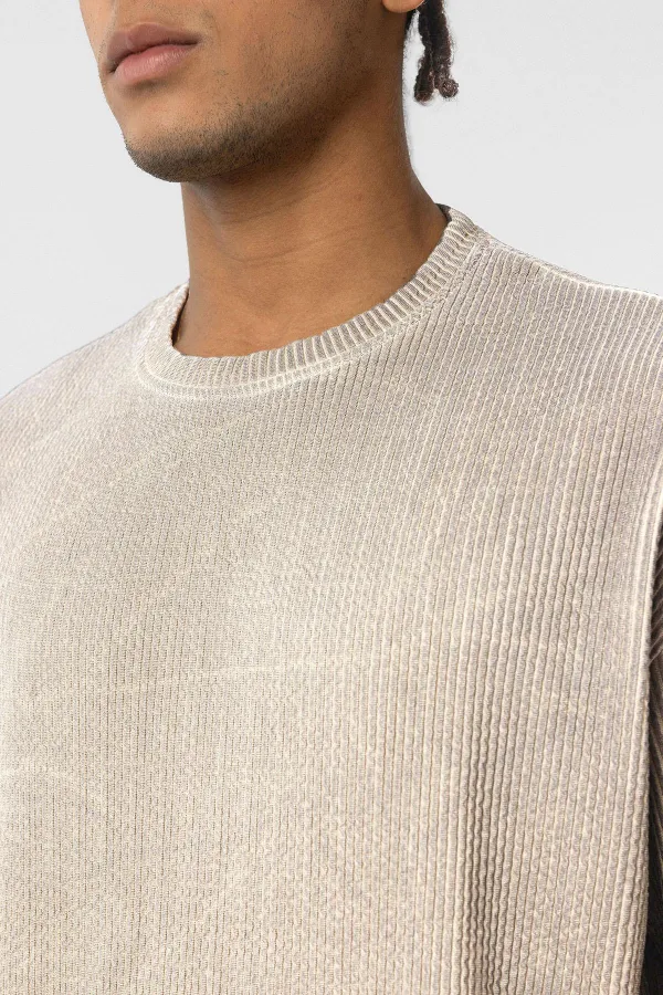 Yıkamalı Ottoman Basic Oversize Tişört Taş