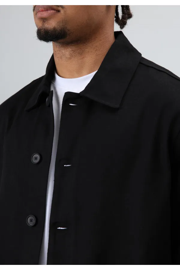 Boxy Fit Gabardin Ceket Siyah