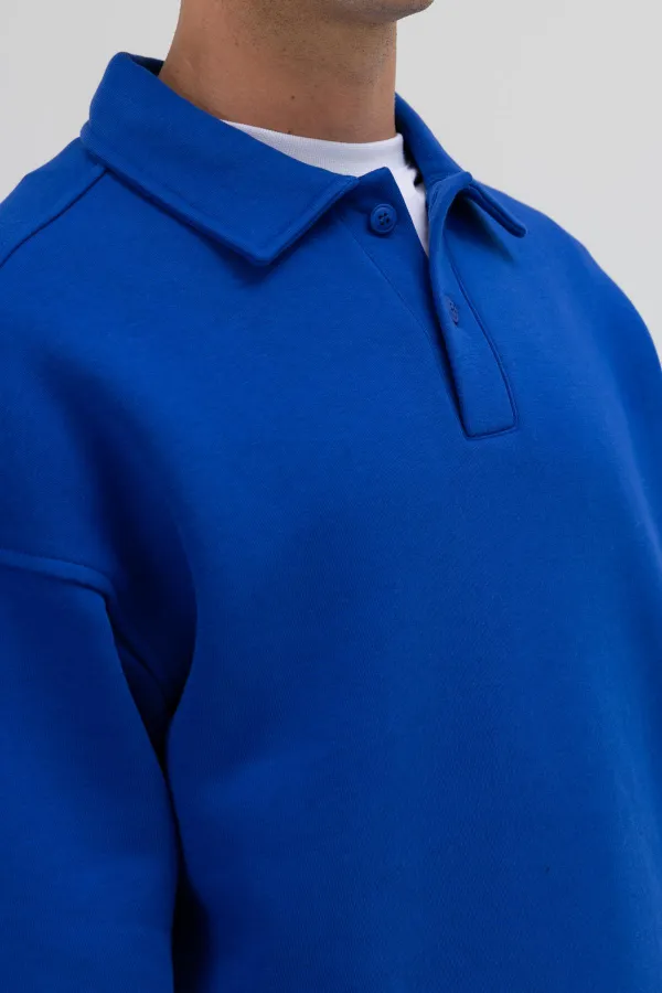 Basic Polo Yaka Sweatshirt Saks