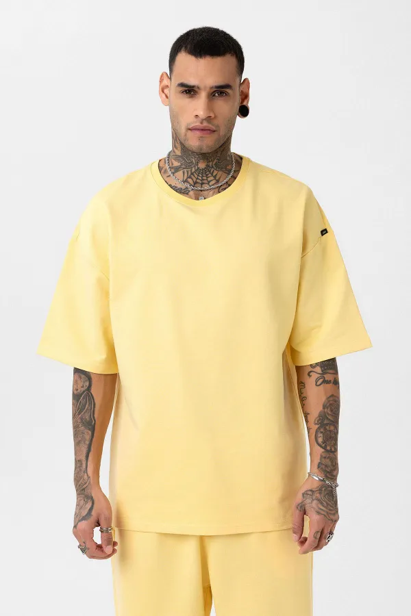 Paça Lastikli Basic Oversize Eşofman Takımı Sarı