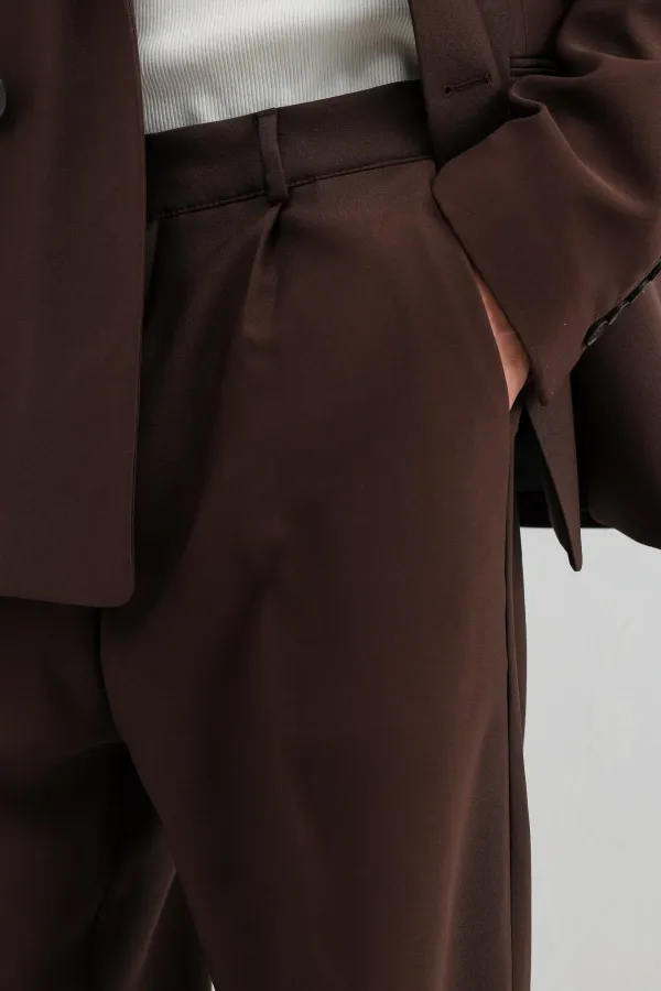 Costume croisé oversize marron