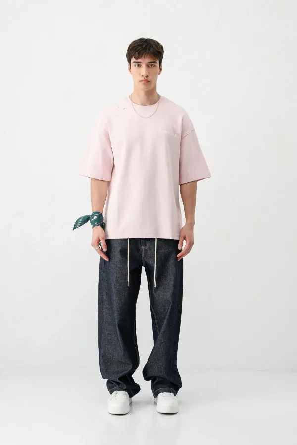 T-shirt oversize imprimé rose
