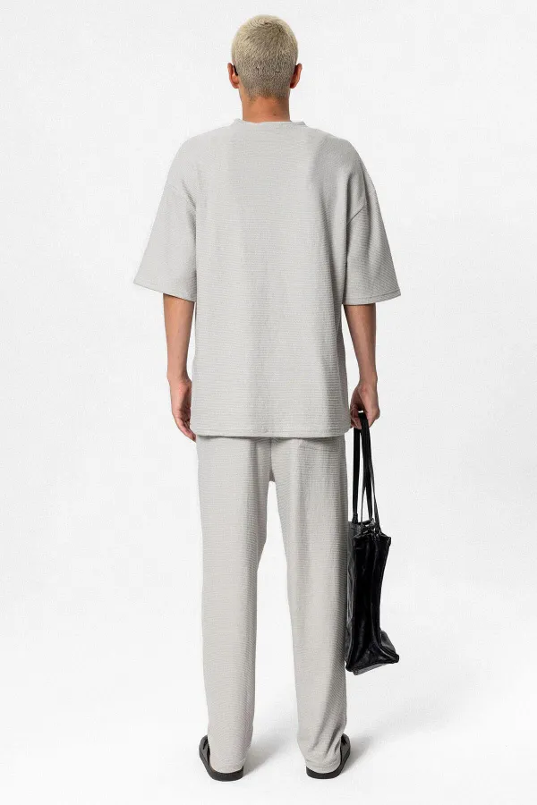 Ensemble de survêtement oversize en maille basique grise