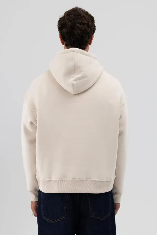 Sweat-shirt basique à capuche, coupe carrée, couleur