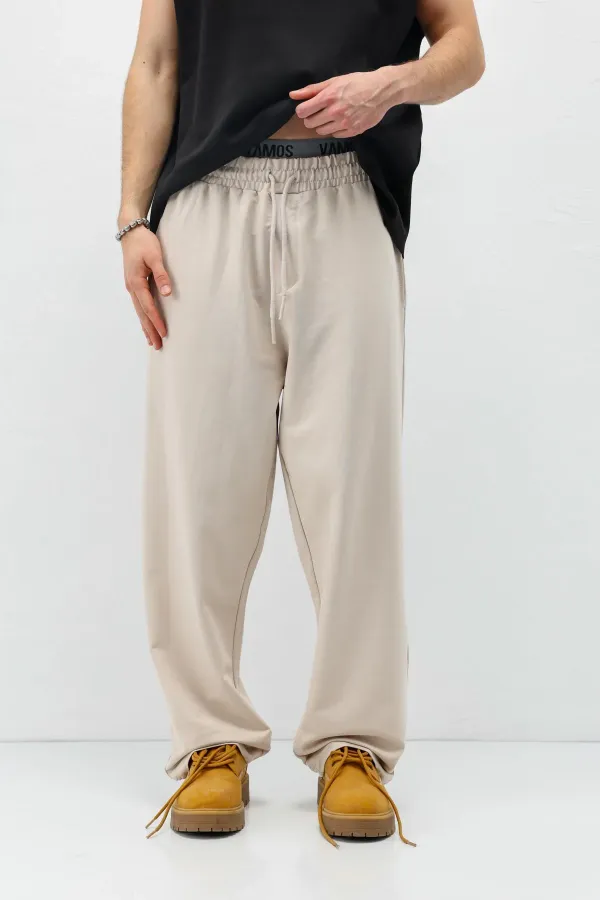 Basic Bel Lastikli  Eşofman Alt Taş